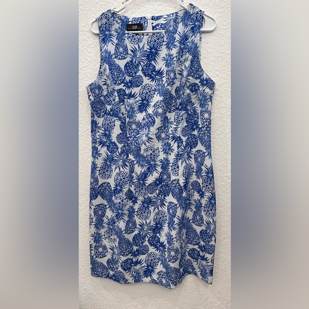 AGB Blue and White Pineapple Dress B6